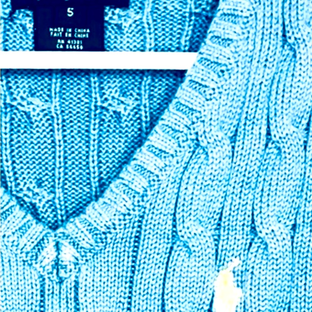 Ralph Lauren Light Blue Cable Knit Sweater Vest - Picture 6 of 7
